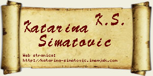 Katarina Simatović vizit kartica